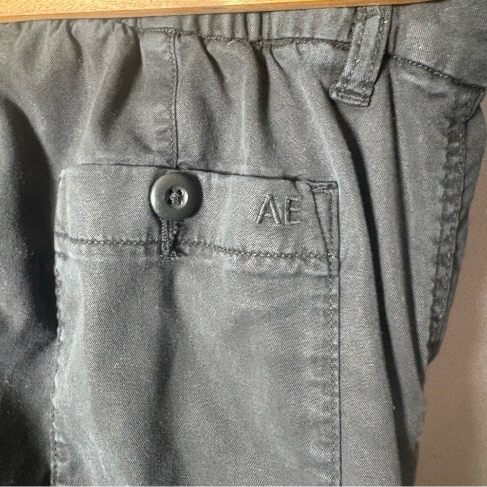 American Eagle Cargo Jogger Pants Black Utility Streetwear Women - Picture 3 of 11